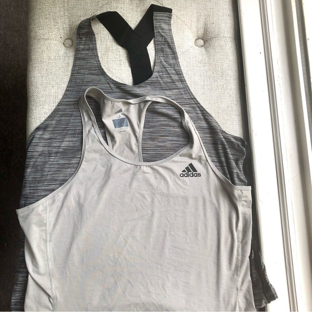 Adidas, Champion racerback tanks women’s size M